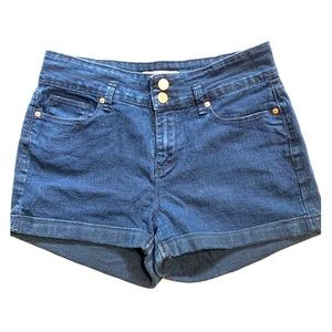 LEI Tatum High Rise Navy Denim Shorts